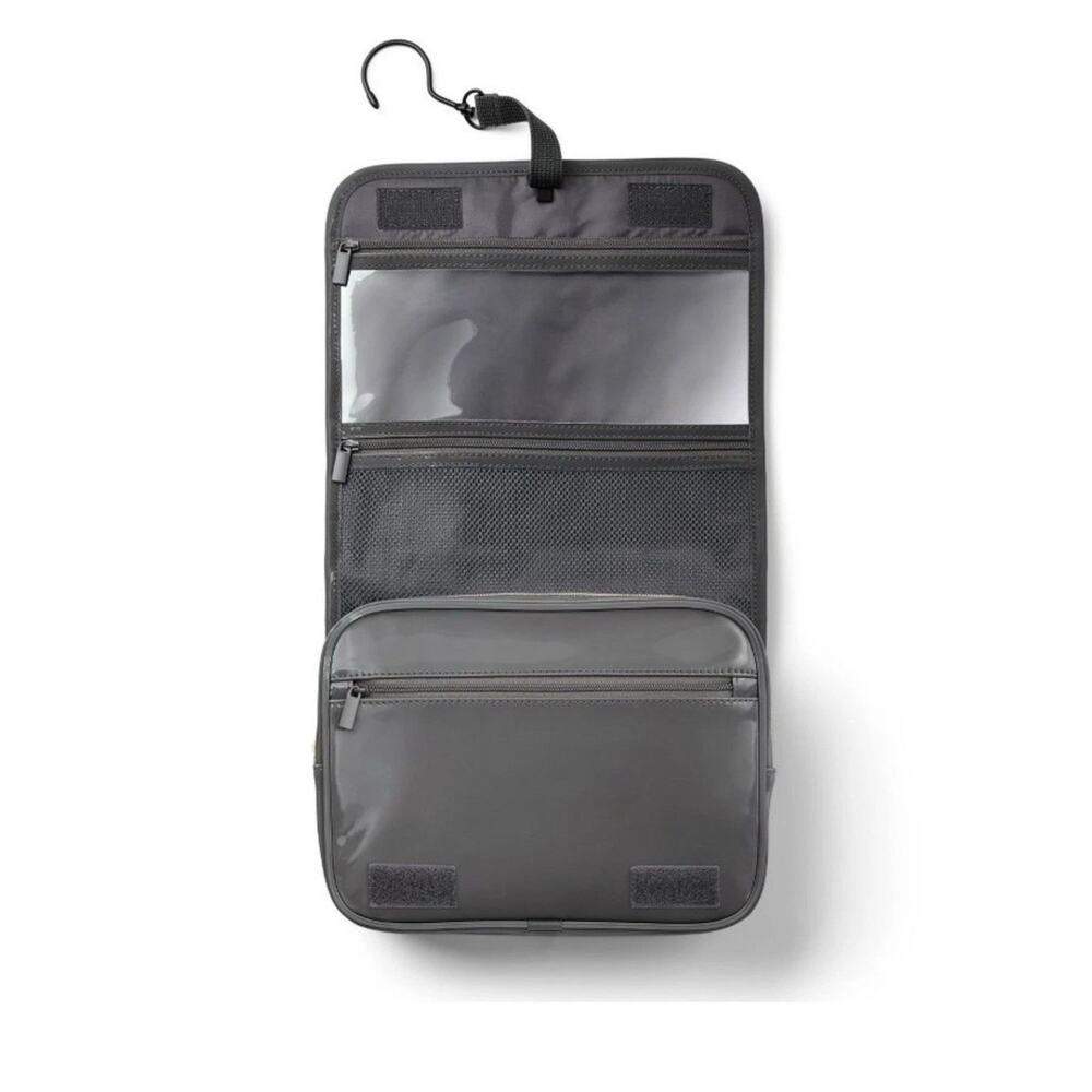Sonia Kashuk Hanging Travel Makeup Bag Case Multi Compartment Zippered Gray